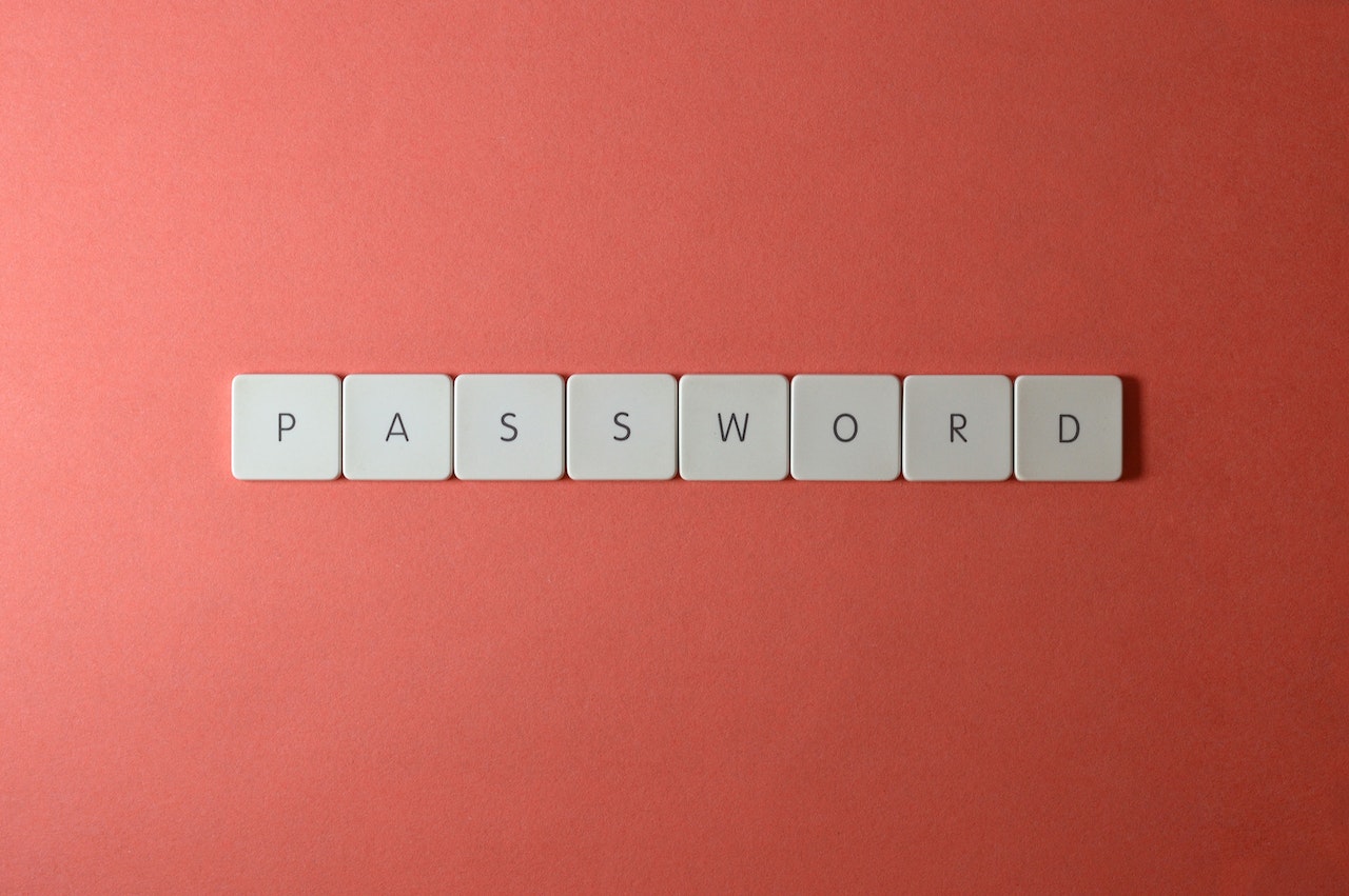 Letters saying password